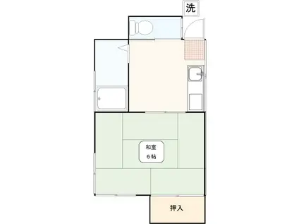 清和荘(1K/2階)の間取り写真
