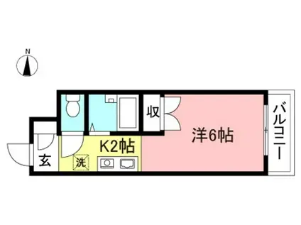 パークサイド石坂(1K/4階)の間取り写真