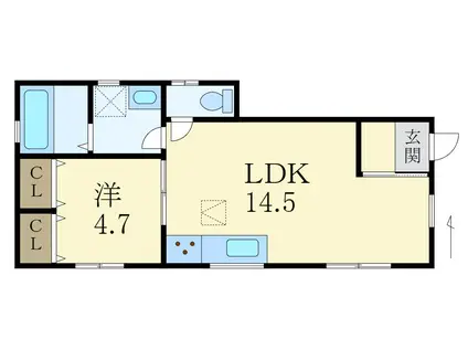 FSコート(1LDK/1階)の間取り写真