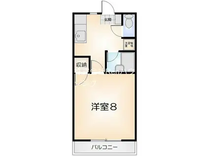 ココファニー(1K/2階)の間取り写真