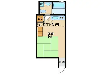 グランエッグス経堂(ワンルーム/1階)の間取り写真