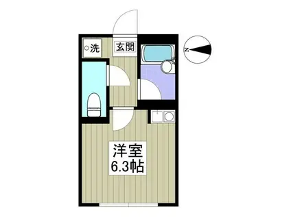 FLAT5川崎大師(ワンルーム/2階)の間取り写真