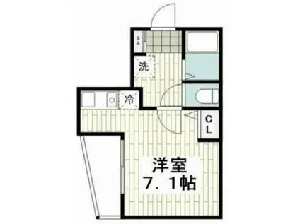 ヒルフロント鷹取(1K/1階)の間取り写真