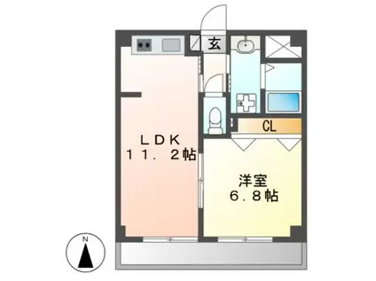 レモナ千成(1LDK/3階)の間取り写真