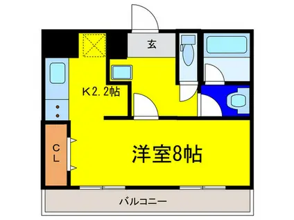 プランドール助松(ワンルーム/1階)の間取り写真