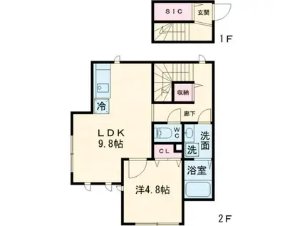  中野区野方二丁目計画(1LDK/1階)の間取り写真