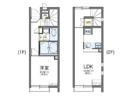 レオネクストリバーセブン(1LDK/1階)の間取り写真