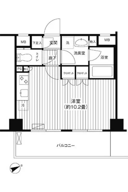 麻布イーストコア 4階階 間取り