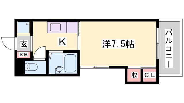 メゾンジュネス(1K/3階)の間取り写真
