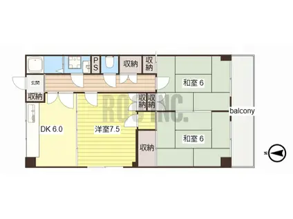 コンフォート ヴィアーレ(3DK/3階)の間取り写真