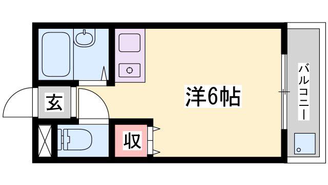 エクセルハイツ(ワンルーム/1階)の間取り写真