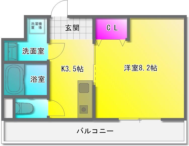 ルミエール八尾駅前(1K/4階)の間取り写真