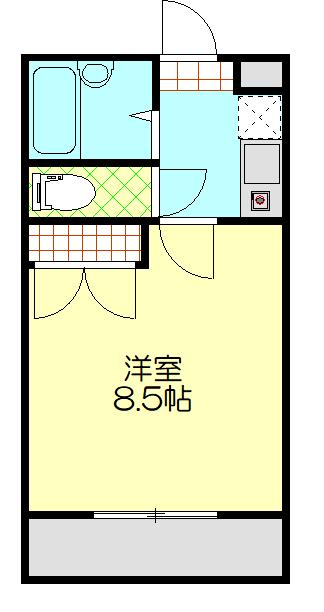 リオーネ(1K/1階)の間取り写真