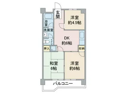 レジデンス・オーミ(3DK/5階)の間取り写真