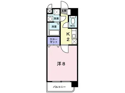 グランビュー高麗(1K/4階)の間取り写真