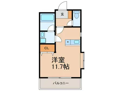 アバンセΑ(ワンルーム/4階)の間取り写真