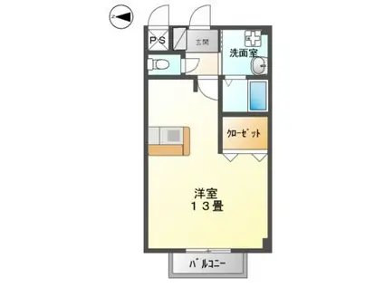 メゾン・ド・プラティークB(ワンルーム/1階)の間取り写真