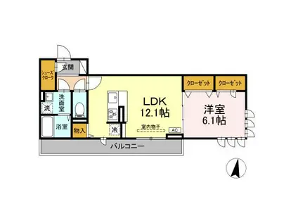 クオーレA棟(1LDK/3階)の間取り写真