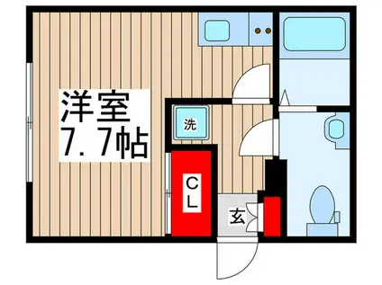 OTS新検見川(ワンルーム/1階)の間取り写真