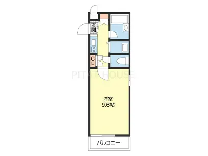 シャルマンフジ中之島弐番館(1K/1階)の間取り写真