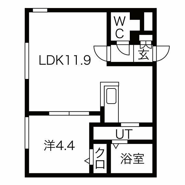 CARRERA二十四軒(1LDK/3階)の間取り写真