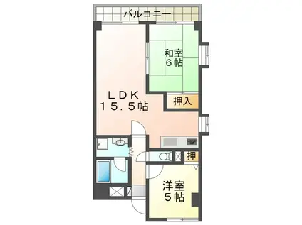 ルマージュ瑞穂(2LDK/3階)の間取り写真