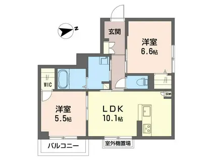レジデンシア湘南茅ヶ崎(2LDK/3階)の間取り写真