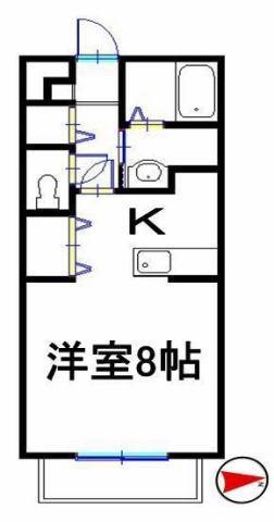 リベール熊見(1K/2階)の間取り写真