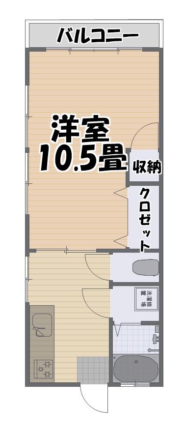 ワコーハイツII(1K/2階)の間取り写真