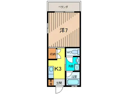コーポギネス(1K/3階)の間取り写真