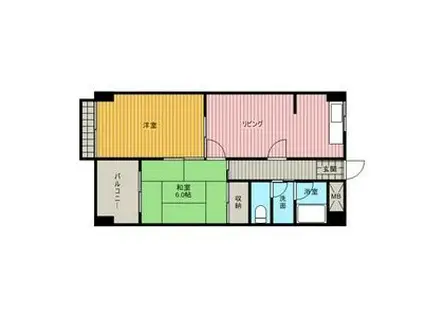 アリス一つ山(2LDK/2階)の間取り写真