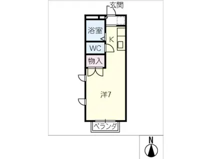 エクセル戸田谷(ワンルーム/1階)の間取り写真