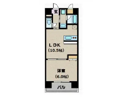 カスタリア新宿(1LDK/10階)の間取り写真