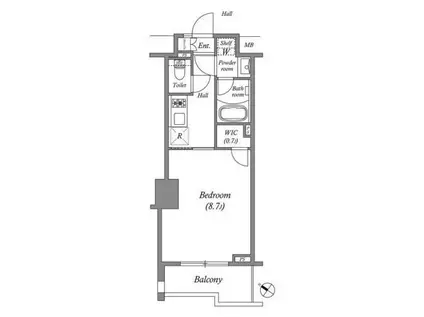 ザ・レジデンス赤坂檜町(1K/5階)の間取り写真