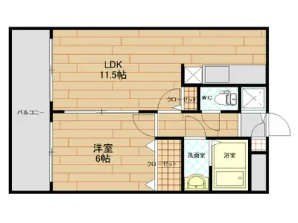 ファインエース姪浜II(1LDK/2階)の間取り写真