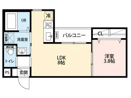 LUCIENTE 藤が丘(1LDK/2階)の間取り写真