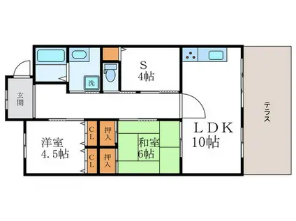 LOTUS GRANDE MARUTAMACHI(2SLDK/1階)の間取り写真