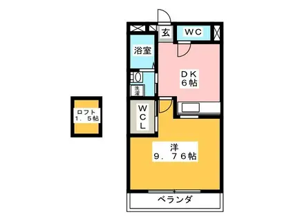 DIMORA PRIMAVERA(1DK/1階)の間取り写真