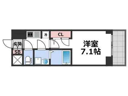 S-RESIDENCE高井田CENTRAL(1K/4階)の間取り写真