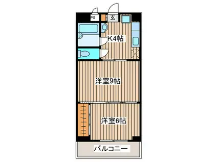 アーバンハイツ中野栄(2K/2階)の間取り写真