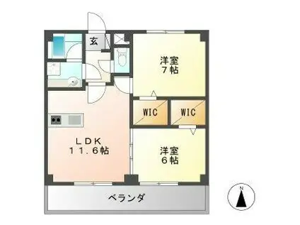 コーポM(2LDK/2階)の間取り写真