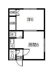 新富1.1ハイツ(1DK/2階)の間取り写真