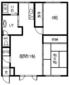 PARK喜多川D(2LDK/2階)の間取り写真