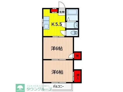 ニューエレガンス(2DK/3階)の間取り写真