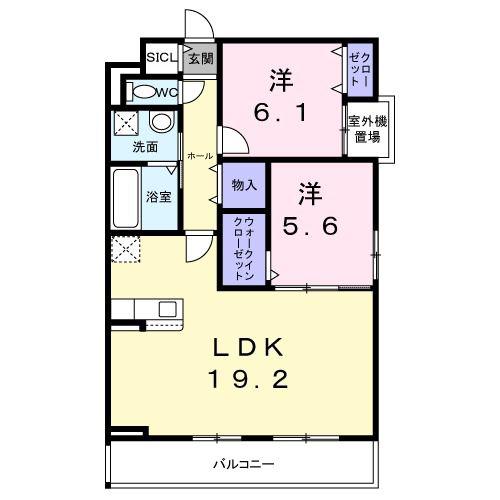 EXCEED箕面(2LDK/3階)の間取り写真