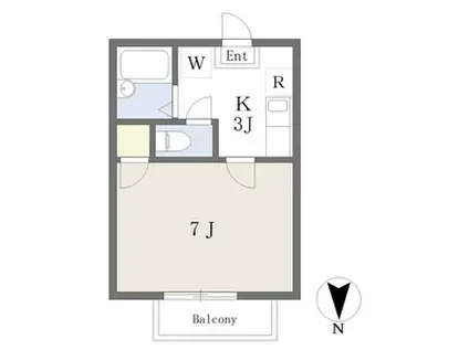 アーニストハウスA(1K/1階)の間取り写真