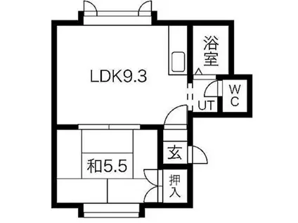 リバティ新川(1LDK/3階)の間取り写真