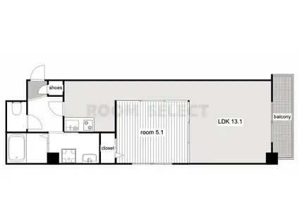 ウエストメゾンマルキーズ(1LDK/7階)の間取り写真