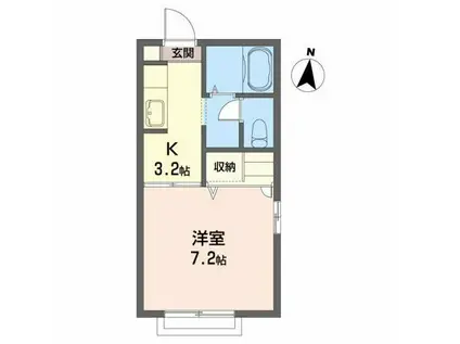 OMハイツ(1K/2階)の間取り写真