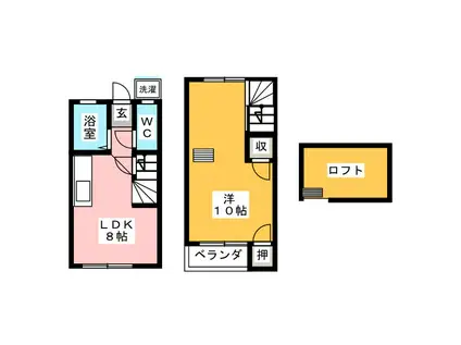 メゾン岩田(1LDK/1階)の間取り写真